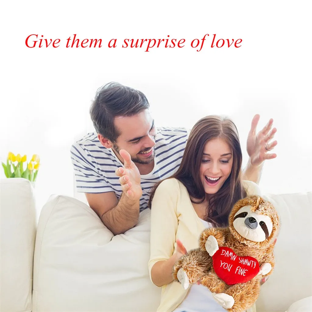 Плюшевые игрушки в виде ленивого медведя на День святого Валентина мягкие