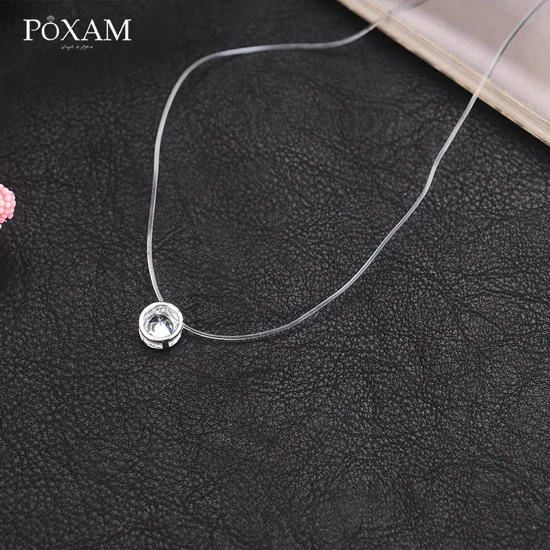POXAM Простые Модные маленькие ожерелья с подвесками для женщин посеребренные