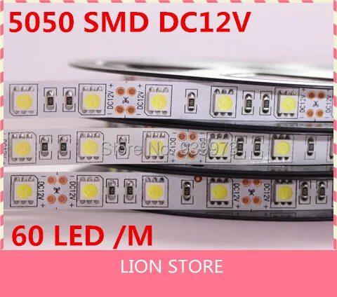LED strip 5050 SMD 12V flexible light 60LED/m,5m 300LED,White,White warm,Blue,Green,Red,Yellow