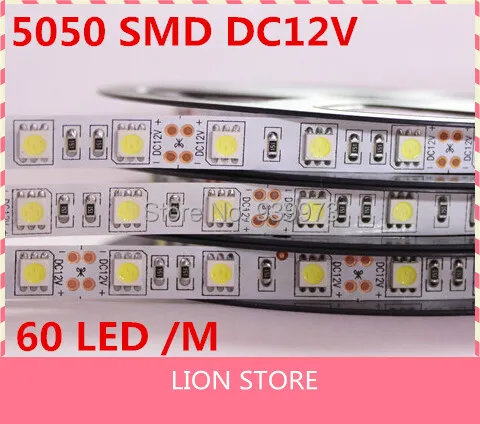 Гибкая светодиодная лента 5050 SMD 12 В 60 светодиодный одов/м 5 м 300 светодиодов белый