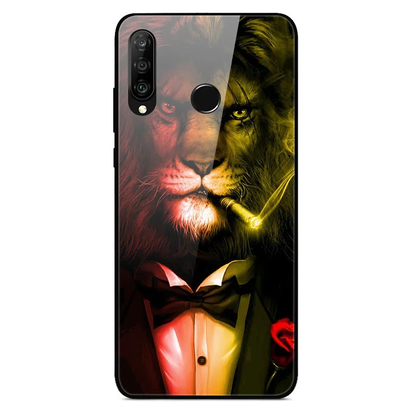 16 Для huawei P30 Lite чехол из закаленного стекла с принтом задняя крышка Жесткий чехол для Coque huawei P30 Lite чехол для телефона fundas P 30 лайт Pro - Цвет: 16