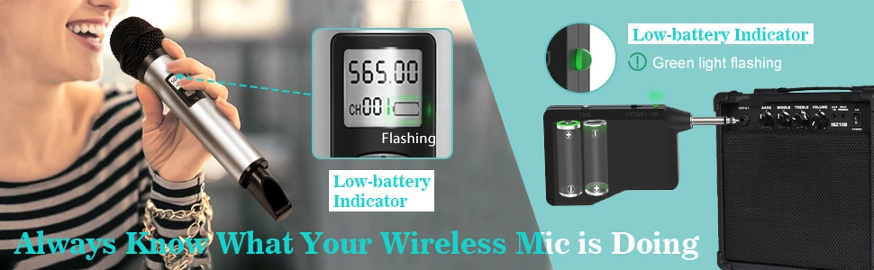 Fifine беспроводной микрофон каналы UHF с портативным приемником 1/4 ''выход для семьи часть KTV бар Музыкальный клуб сценический K035-1