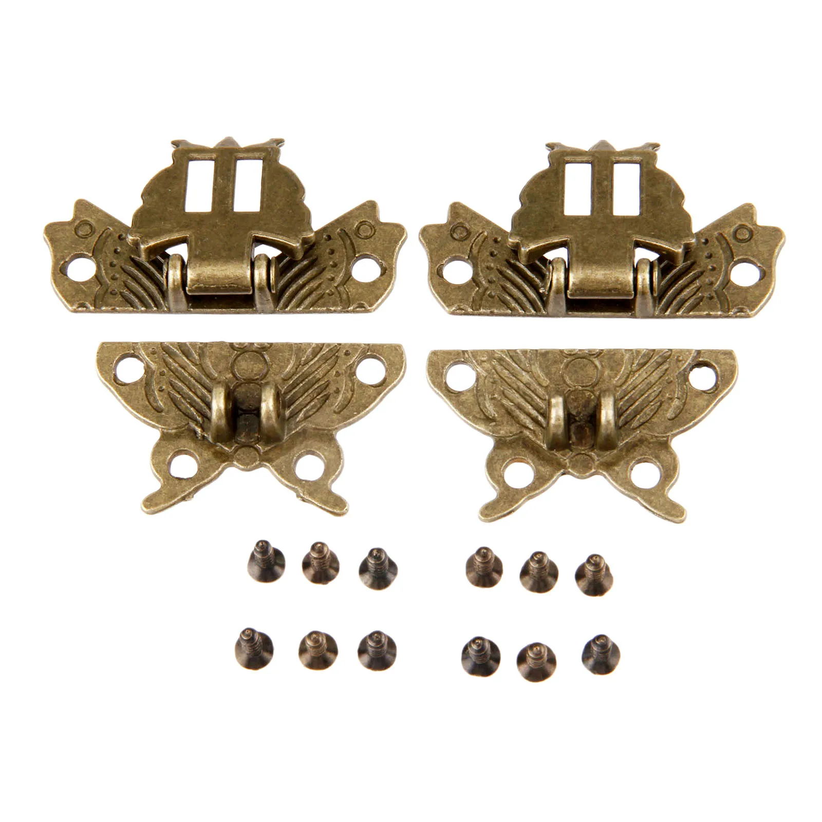 2 шт. Античная бабочка бронзовая коробка защелка застежка замок ювелирные