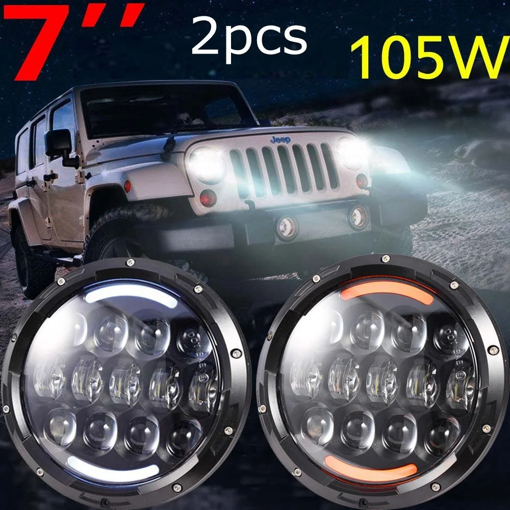 Для Jeep Wrangler JK (1 пара) 105 Вт Светодиодный светильник высокого для ближнего и