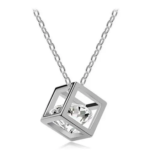 JS N004 Silver Zircon Necklace High Quality Colares Austrian Crystal Jewerly Elegant Rhinestone Bijoux Christmas Gift | Украшения и