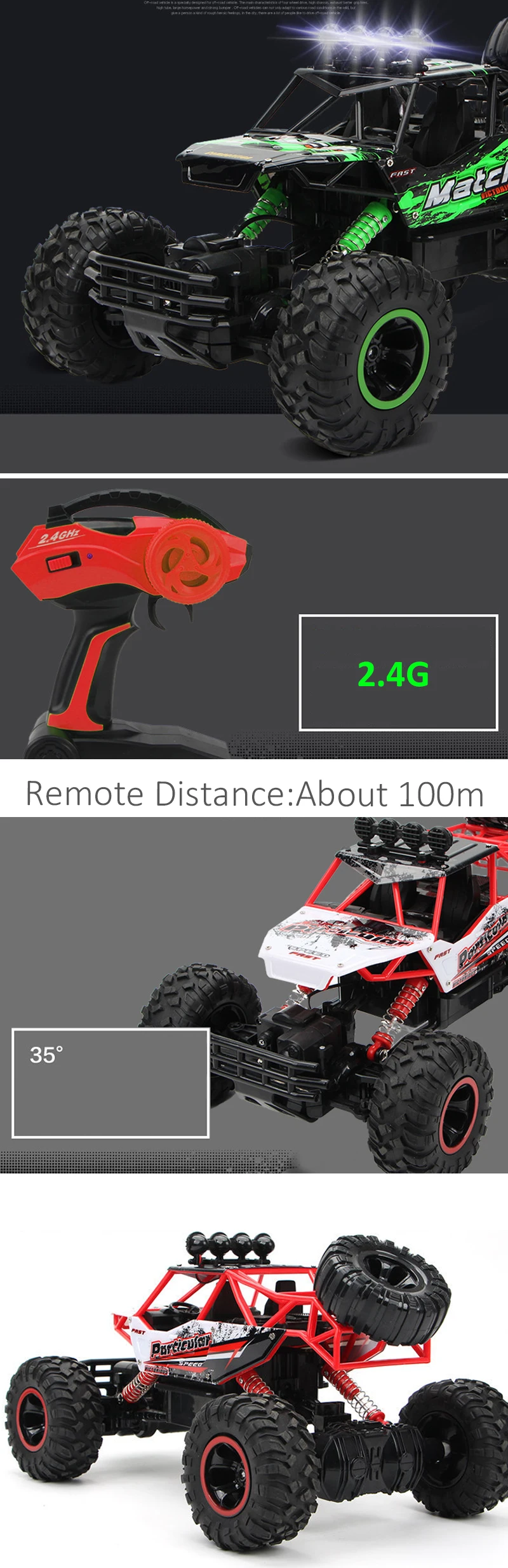 Новые 1 шт RC автомобили 1/12 2,4G рок, 4x4 вождения автомобиля двойной привод двигателей удаленного Управление модель автомобиля внедорожник игрушка 4WD D20