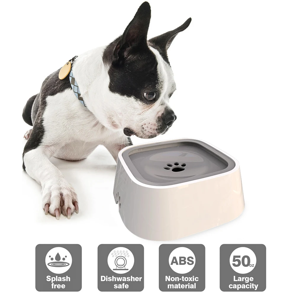 Grey Pet плавающая чаша Антибликовое покрытие не смачивая рот подачи воды противоскользящая чаша для домашних животных - Цвет: Grey