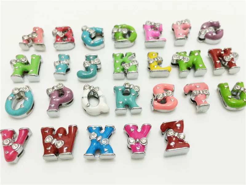 8 мм DIY бант скользящие буквы "A Z" выбирают свободно подходят самодельный
