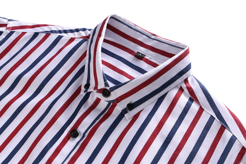 LONMMY 6XL 7XL вертикальные полосы мужские рубашки с длинным рукавом мужские Рубашки повседневные облегающие Гавайские блузки мужские camiseta masculina красные