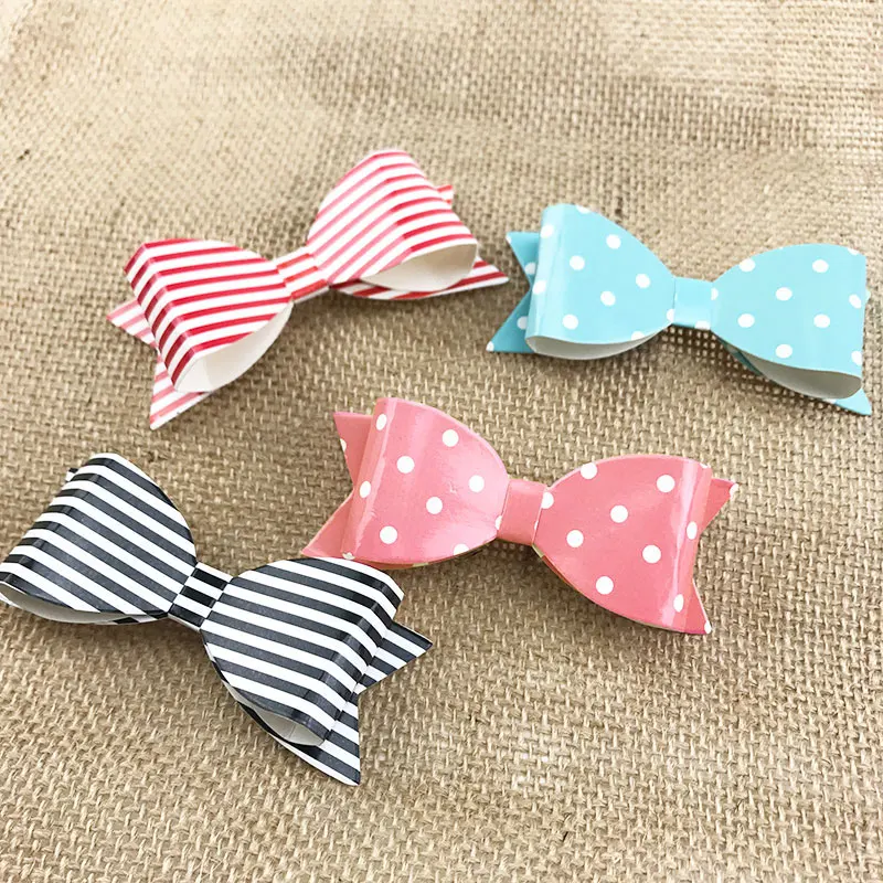 30 шт./лот подарочная упаковка сделай сам в полоску и горошек бант для торта