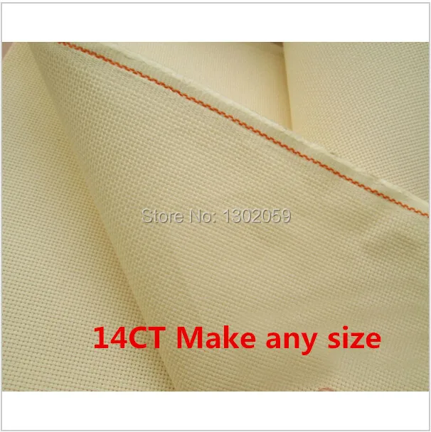 14CT Aida Cloth Discount Shop 150X50cm Embroidery Fabric Buff Cream-Coloured Cross Stitch Canvas | Дом и сад