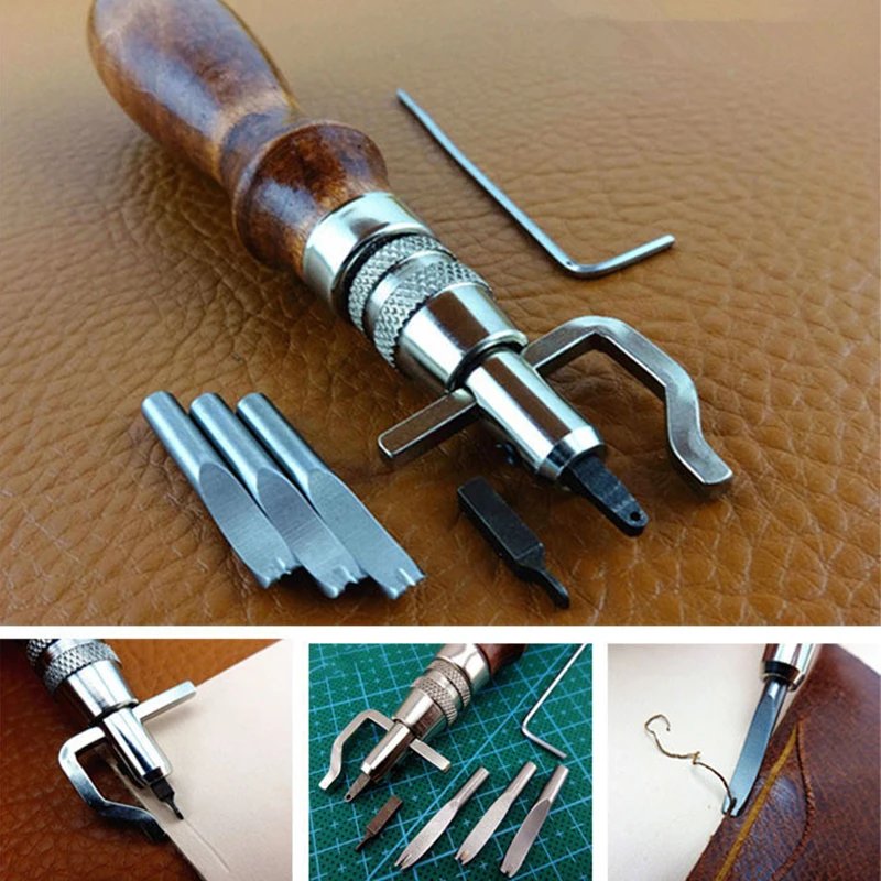 7 в 1 многофункциональные инструменты для траншей устройство копания Pro Leathercraft