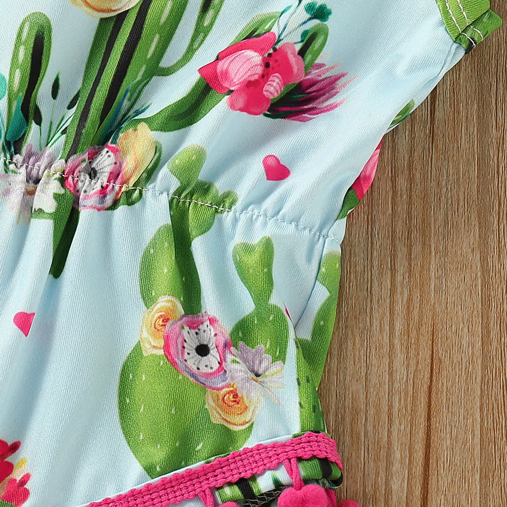 Боди для детей одежда маленьких девочек боди с кисточками и рисунком летняя