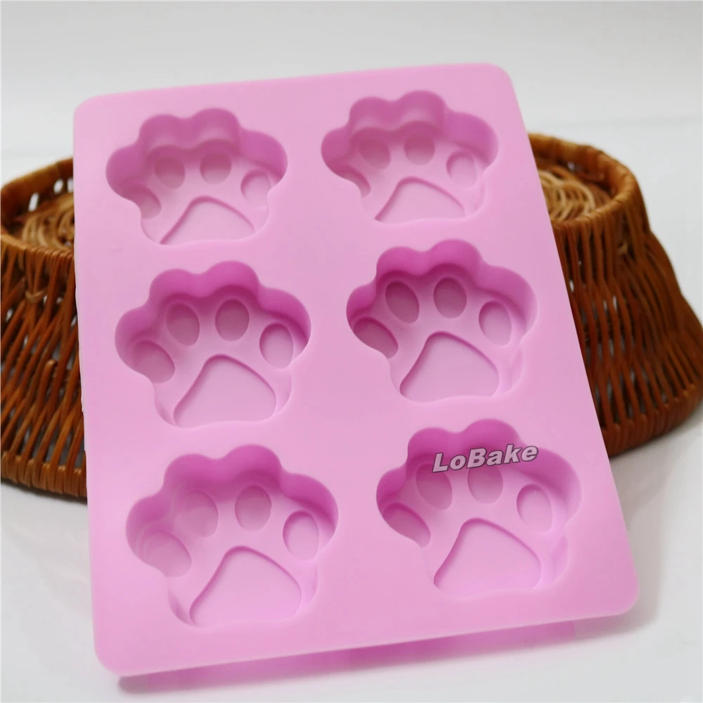 6 cavities Bear Claw design high quality silicone mold fondant mould cake candy biscuit ice soap | Дом и сад