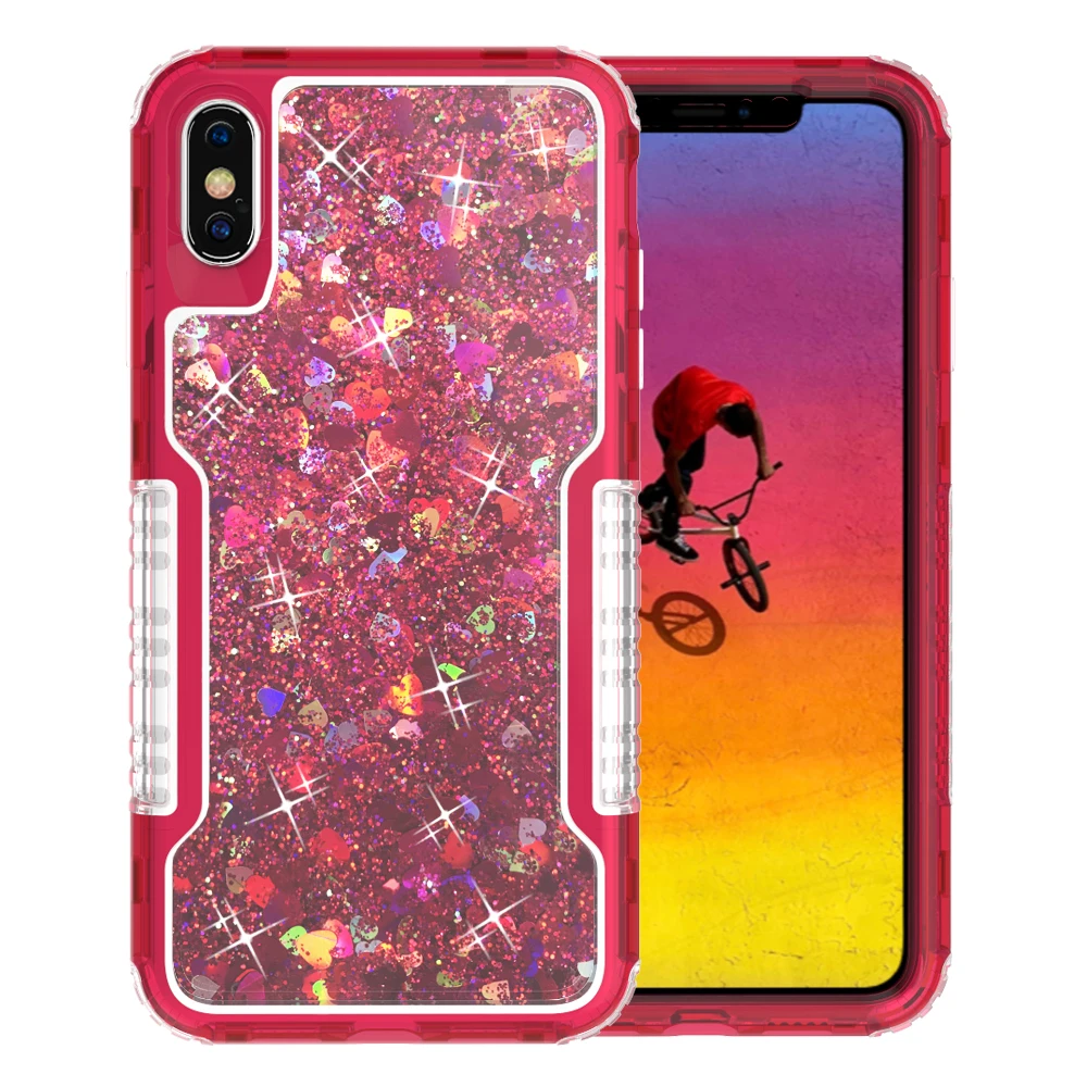 2 in 1 style quicksand pc case for Samsung S8 S9 S8plus coque fitted Glitter tpu samsung note 8 9 J3 2018 J7 2019 funda |