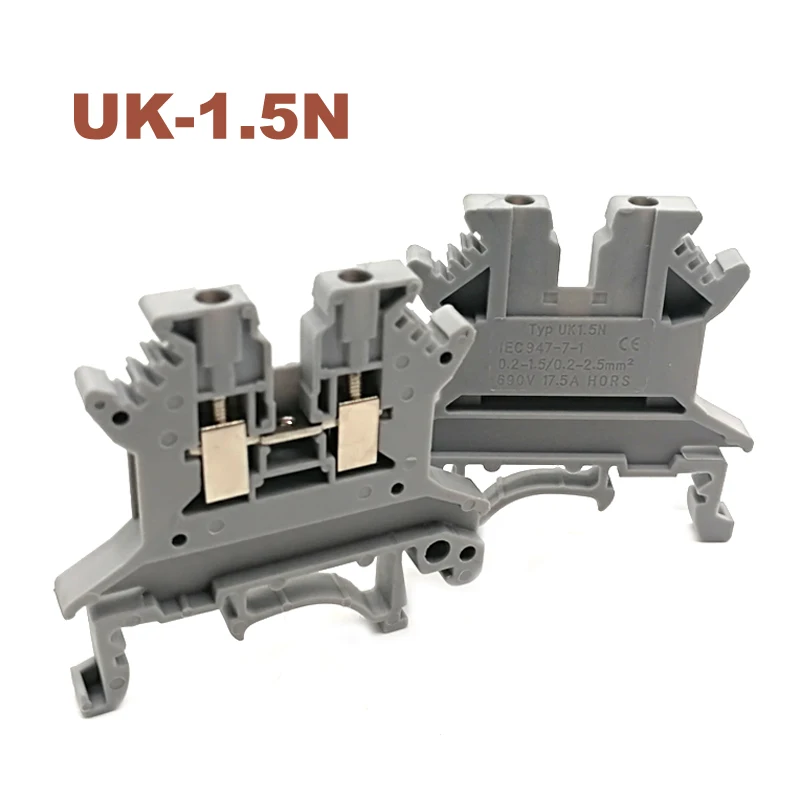 Din рейка клеммные блоки UK 1.5N винтовой тип провода электрические клеммы блок