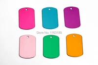 100 pcslot pet id tag colorful rectangle anodized aluminum stamping blanks discs for craft tags color mix