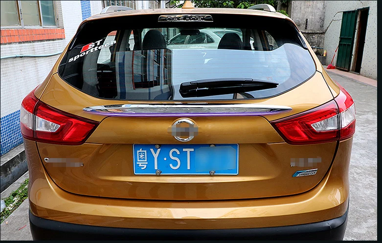 Аксессуары подходят для 2014 2016 nissan QASHQAI J11 хром задний люк багажника LIFTGATE дверь SOPILER