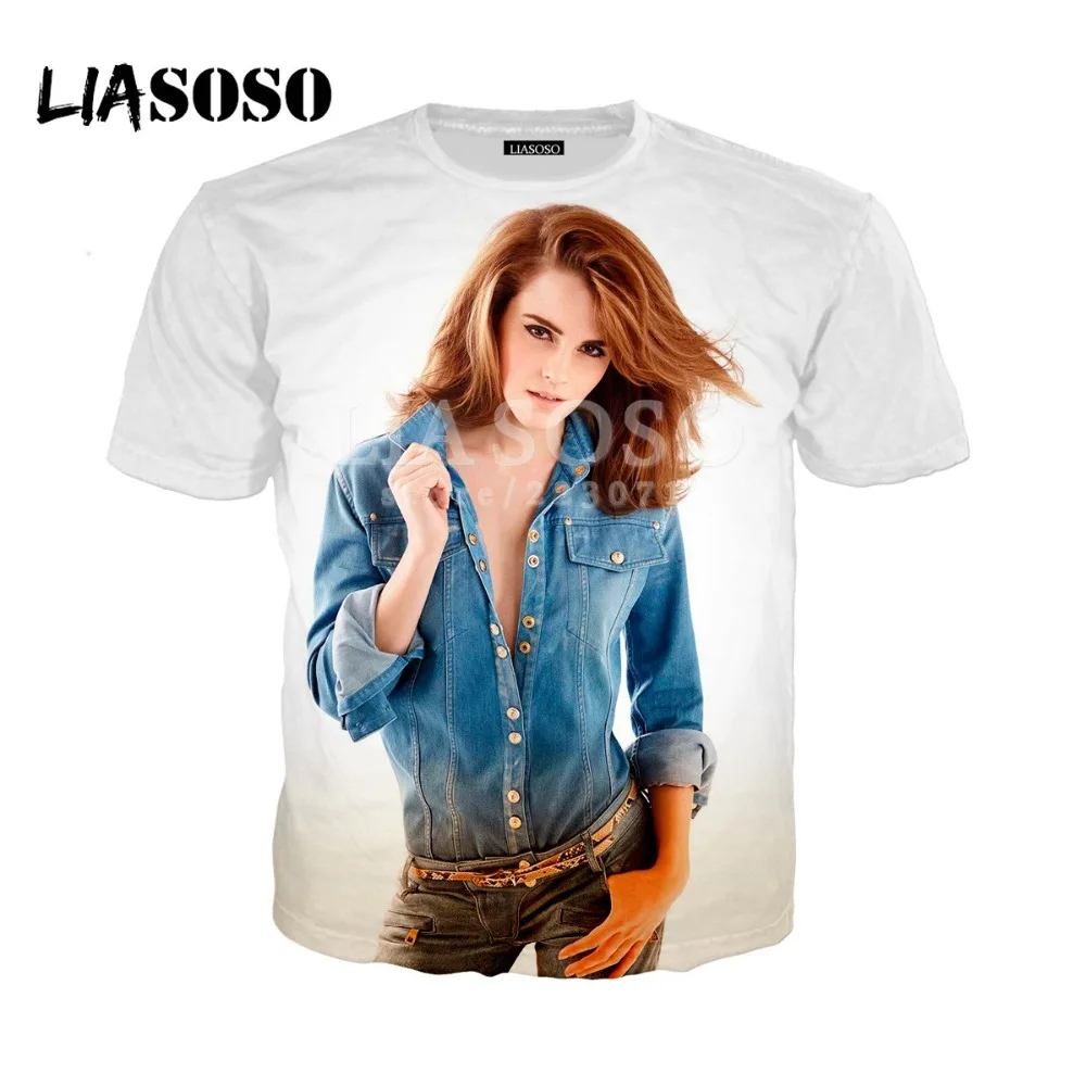 LIASOSO Летний Новый мужской женский модный свитшот 3D принт модель Эмма Уотсон