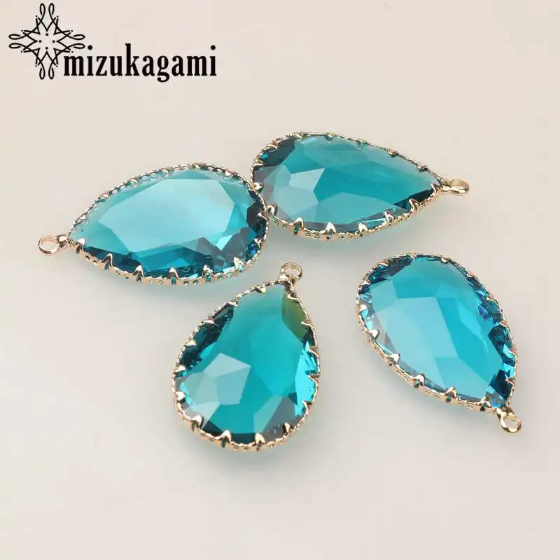 6pcs Хрустальные подвески в форме капли воды 21*35 мм 6 шт./лот для стеклянных медальонов с эффектом памяти DIY аксессуары - Окраска металла: 6pcs