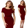Vfemage Винтаж одноцветное цвет печати рюшами Лук носить на работу молнии vestidos Bodycon Офис Вечерние Партии Женское облегающее платье 361