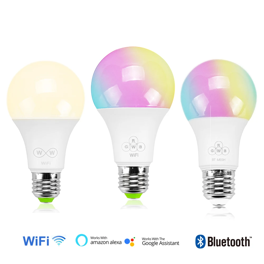 E27 светодиодный лампочка RGBW CCT Bluetooth WiFi Беспроводное управление для смартфона iOS