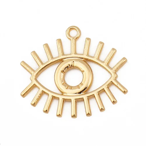 DoreenBeads, модные подвески из цинкового сплава на основе глаз, золотого и серебряного цвета, ювелирные изделия, самодельные подвески, 26 мм(") x 22 мм(7/8"), 10 шт - Окраска металла: 1
