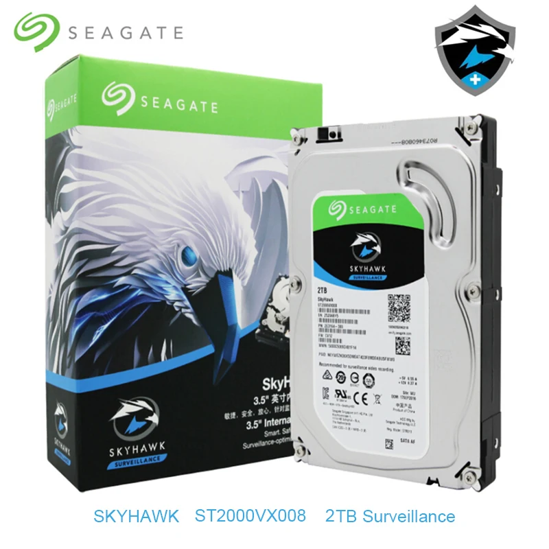 Внутренний жесткий диск Seagate Skyhawk 2 ТБ ST2000VX008 3 5 дюйма 5900 об/мин SATA 6 ГБ/сек. 64 Мб
