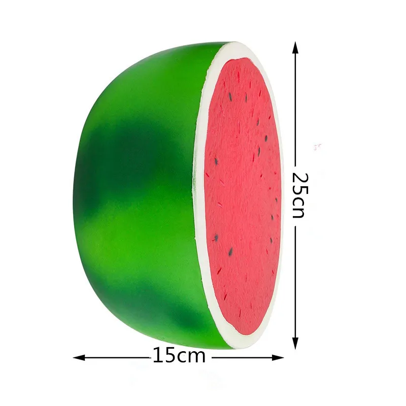 25cm Watermelon Мягкие 25 см большие оранжевые арбуз клубника jumbo squishies медленно поднимающиеся игрушки для детей Веселая коллекция сжимаемых игрушек клубника - Цвет: 25cm Watermelon