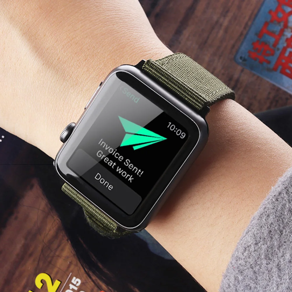 42 мм 38 цветной спортивный нейлоновый ремешок для часов Apple Watch iWatch серии 4 3 2 1
