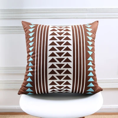 Nordic Стиль подушка покрытие домашний декор синий геометрические декоративные чехлы на подушки черный бархат бросок pillowsfor диван размером 45*45 см - Цвет: 2 45x45cm