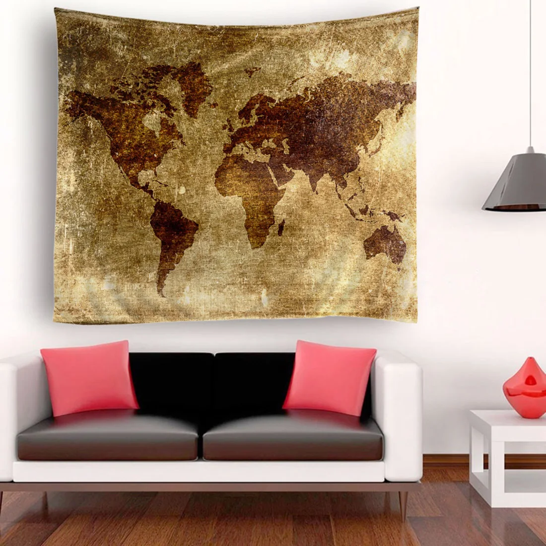 Гобелен в стиле ретро с картой мира настенный домашний декоративный коврик хиппи