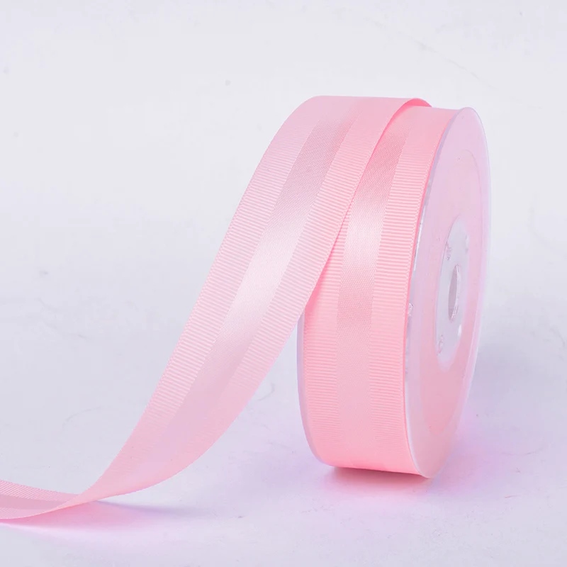 Атласная лента YAMA Grosgrain Edge 9 16 25 38 мм 100 ярдов и 3/" 5/8" " 1,5" дюймов для платья «сделай сам» бант для волос вечерние ленты для свадьбы - Цвет: pearl pink 123