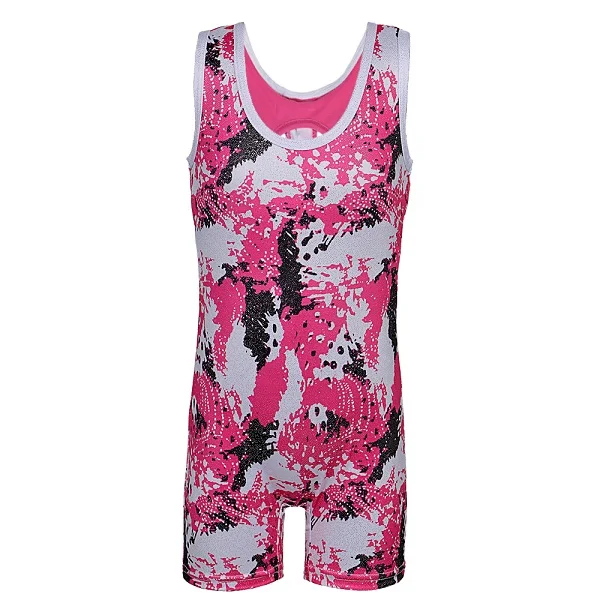B145 HotPink BAOHULU/От 3 до 15 лет для девочек гимнастические костюмы без рукавов и с повязкой на голову к требованиям заказчика; сверкающие; купальник для балета, танцев для подростков, тренировочная одежда для занятий гимнастикой для девочек - Цвет: B145 HotPink