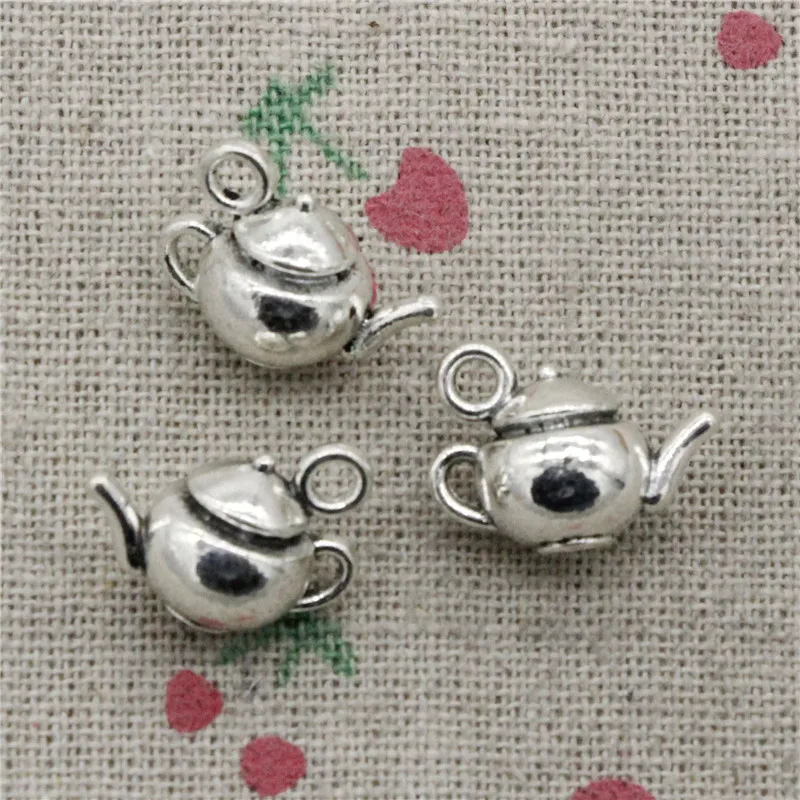 9pcs Charms 3D teapot 18*13*10mm Tibetan Silver Vintage Pendants For Jewelry Making DIY Bracelet Necklace | Украшения и