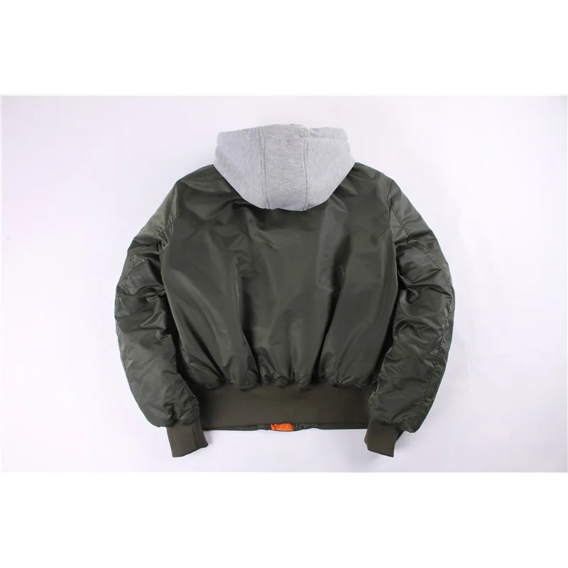 Spring Green Jacket Весенняя тонкая куртка-бомбер Ma1 со съемным капюшоном, Мужская Весенняя Классическая куртка-пилот MA-1 большого размера, Мужская ветровка в стиле хип-хоп для женщин - Цвет: Spring Green Jacket