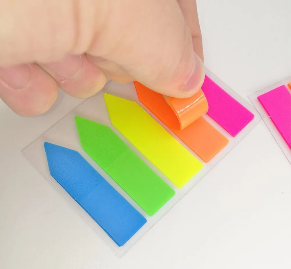 6 наборов неоновых маркеров Страницы цветные индексные вкладки Стикеры с флагами