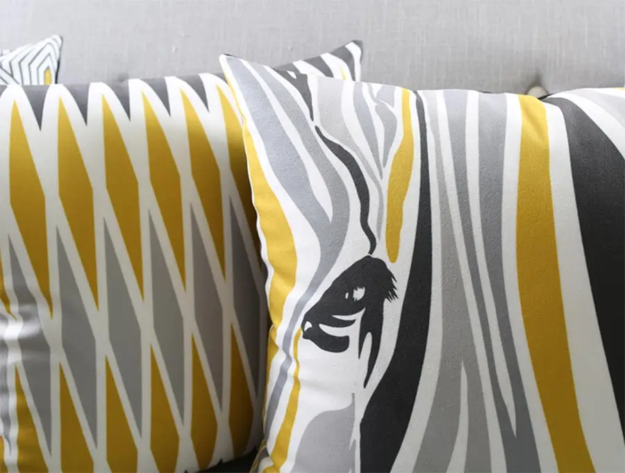 Бесплатная доставка! Черная серая желтая Геометрическая квадратная