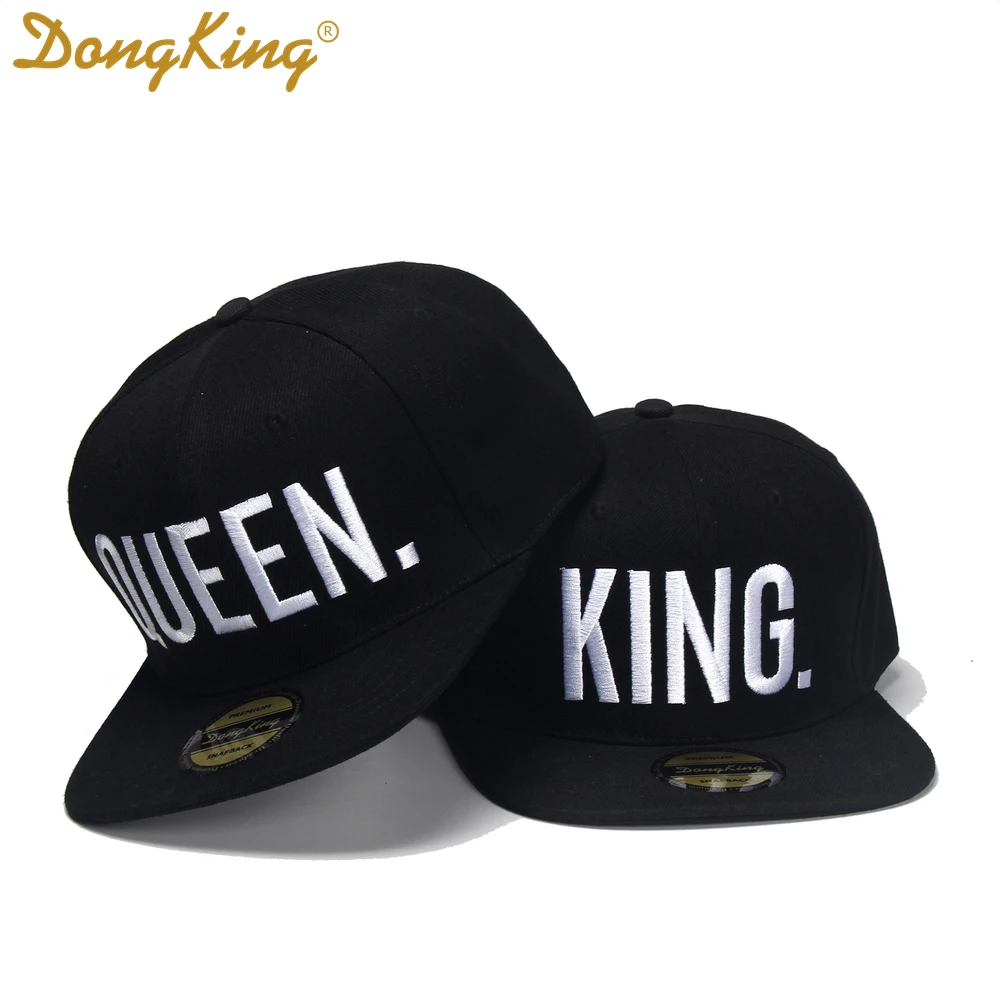 Кепка DongKing KING QUEEN с вышивкой акриловая бейсболка Snapback плоским козырьком для