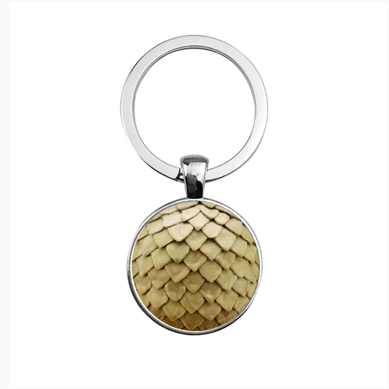 SUTEYI Fashion Style Art Pattern Key Chains Holder Green Dragon Egg Handmade Glass Cabochon Pendant Keyring Women Men Jewelry | Украшения и