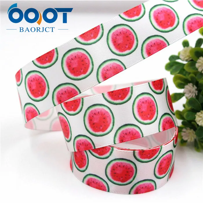 10 OOOT BAORJCT 179231, фрукты мультфильм атласные ленты, 25 мм, 10 ярдов лента для шитья, DIY головной убор аксессуары ручной работы материал - Цвет: 10