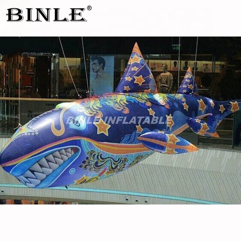 

Outdoor display animal model hanging giant inflatable whale colorful inflatable fish balloon for sale