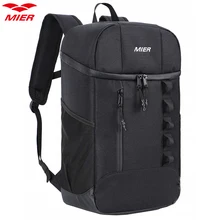 MIER Leakproof Insulated Backpack Lunch Cooler Backpack for Men and Women, Water-Resistant, 20 Can, Black