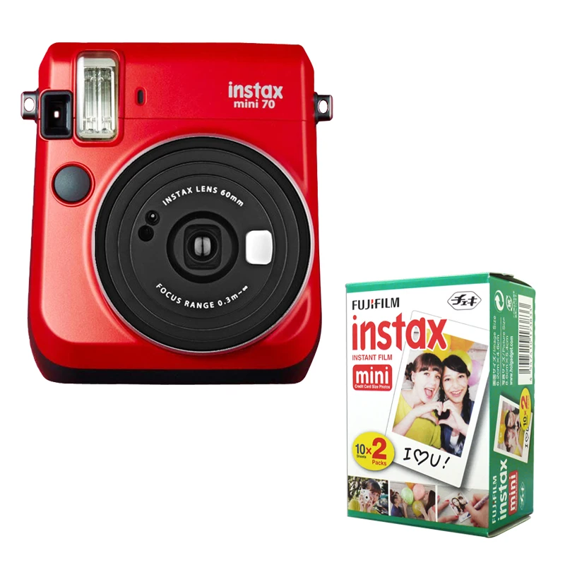 Fujifilm Instax Mini 70 мгновенная пленка для камеры красного цвета со стильным плечевым