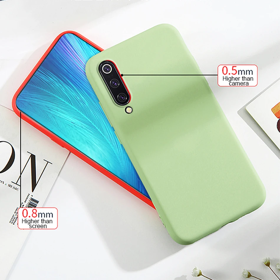 Чехол для Xiaomi Mi 9 роскошный оригинальный чехол из жидкого силикона резиновая