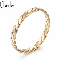 chandler 1pcs titanium rings geometry mood ring for women girls love bague twisted smart thin anel gold color trendy jewelry