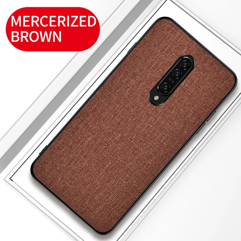 Чехол для телефона для OnePlus 7 Pro 7t 6 T 6 тонкий гибридный тканевый Мягкий Бампер Жесткий Чехол для One Plus 7Pro 6 T Funda - Цвет: Brown