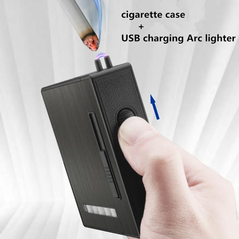 Новый сигарета с зарядкой от USB Зажигалка Pop Up дизайн сигареты чехол для сигарет