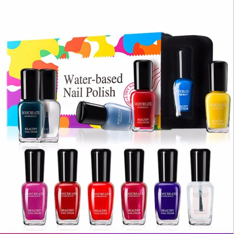 6 шт./компл. нетоксичный лак для ногтей телесного цвета дизайн 30 мл набор длинный