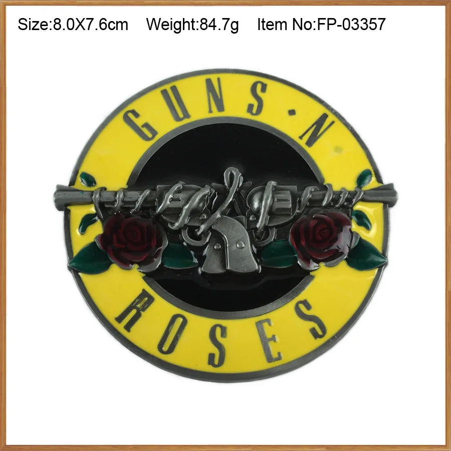 Ковбойские джинсы BuckleClub из цинкового сплава с надписью guns and roses Подарочный